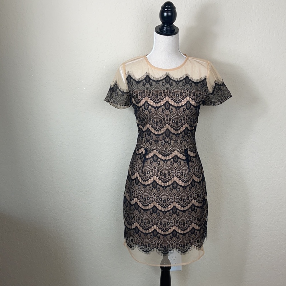 NWT Gianni Bini black lace semi-formal dress